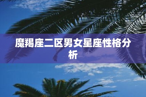 魔羯座二区男女星座性格分析