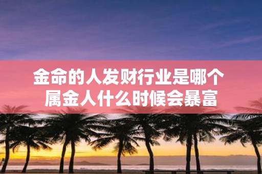 金命的人发财行业是哪个 属金人什么时候会暴富
