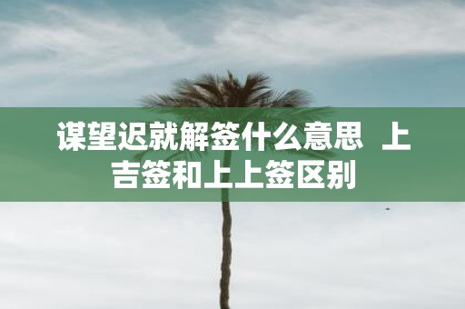 谋望迟就解签什么意思 上吉签和上上签区别