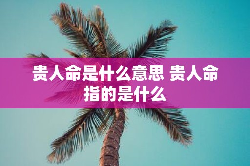 贵人命是什么意思 贵人命指的是什么