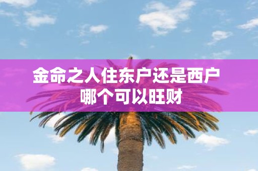金命之人住东户还是西户 哪个可以旺财