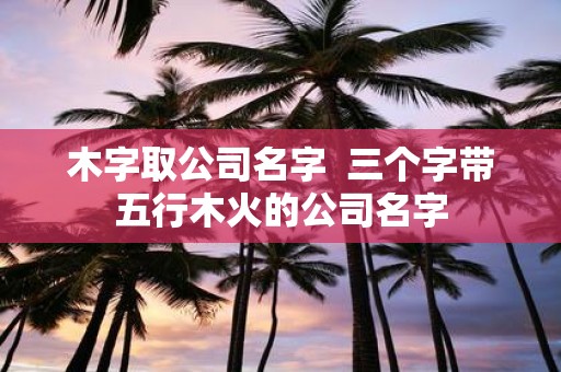 木字取公司名字 三个字带五行木火的公司名字
