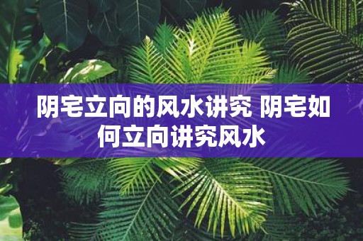阴宅立向的风水讲究 阴宅如何立向讲究风水