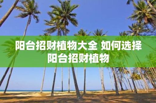 阳台招财植物大全 如何选择阳台招财植物