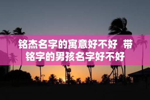 铭杰名字的寓意好不好 带铭字的男孩名字好不好