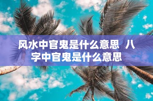 风水中官鬼是什么意思 八字中官鬼是什么意思