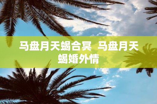 马盘月天蝎合冥 马盘月天蝎婚外情