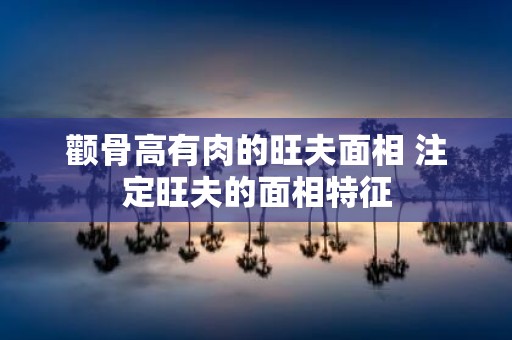 颧骨高有肉的旺夫面相 注定旺夫的面相特征