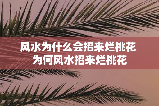 风水为什么会招来烂桃花 为何风水招来烂桃花