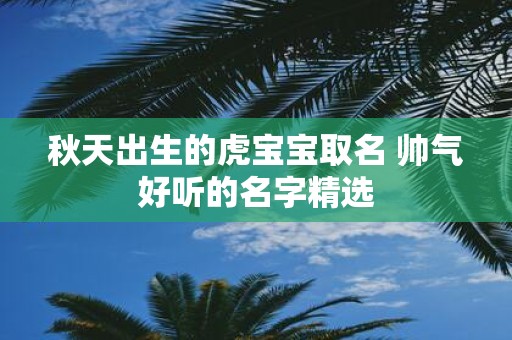 秋天出生的虎宝宝取名 帅气好听的名字精选
