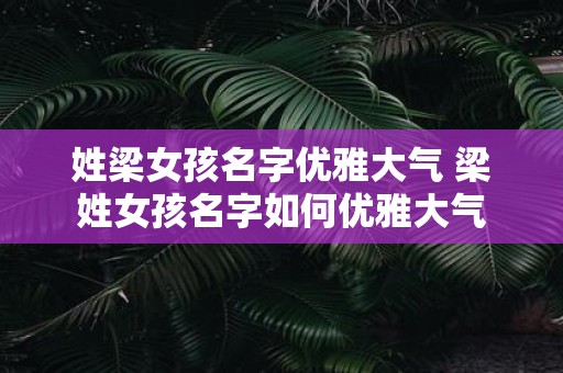 姓梁女孩名字优雅大气 梁姓女孩名字如何优雅大气