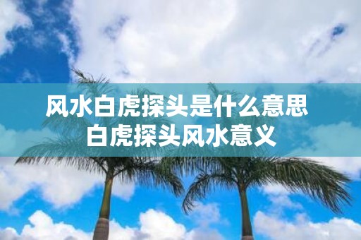 风水白虎探头是什么意思 白虎探头风水意义