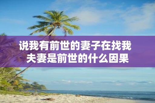 说我有前世的妻子在找我 夫妻是前世的什么因果