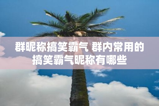 群昵称搞笑霸气 群内常用的搞笑霸气昵称有哪些