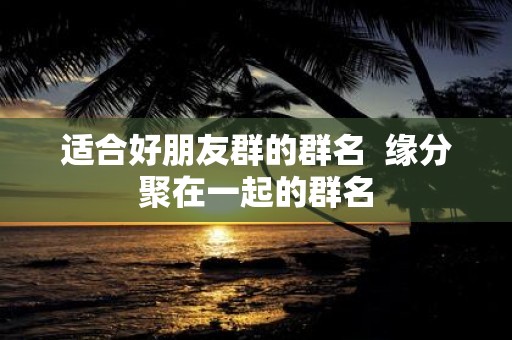 适合好朋友群的群名 缘分聚在一起的群名