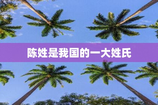 陈姓是我国的一大姓氏
