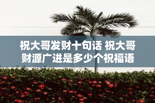 祝大哥发财十句话 祝大哥财源广进是多少个祝福语