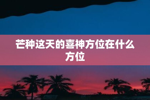 芒种这天的喜神方位在什么方位