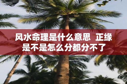 风水命理是什么意思 正缘是不是怎么分都分不了