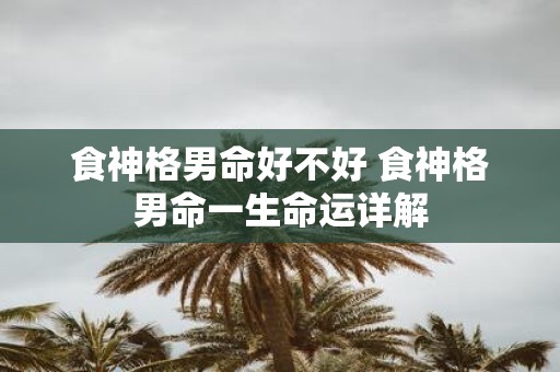 食神格男命好不好 食神格男命一生命运详解