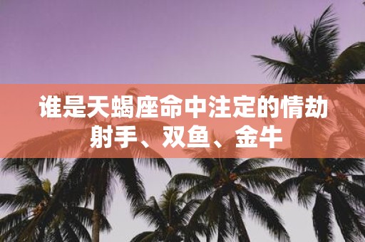 谁是天蝎座命中注定的情劫 射手、双鱼、金牛
