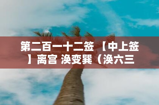 第二百一十二签 【中上签】离宫 涣变巽（涣六三