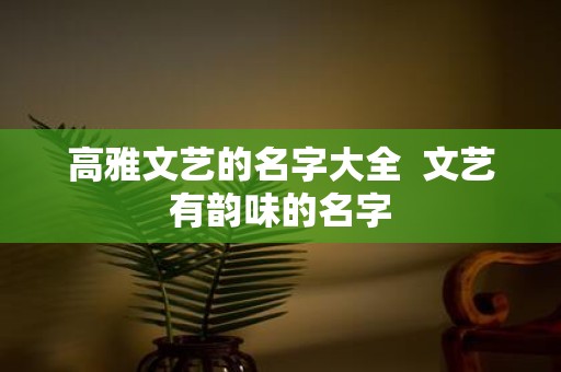 高雅文艺的名字大全 文艺有韵味的名字