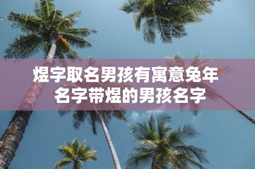 煜字取名男孩有寓意蛇年 名字带煜的男孩名字