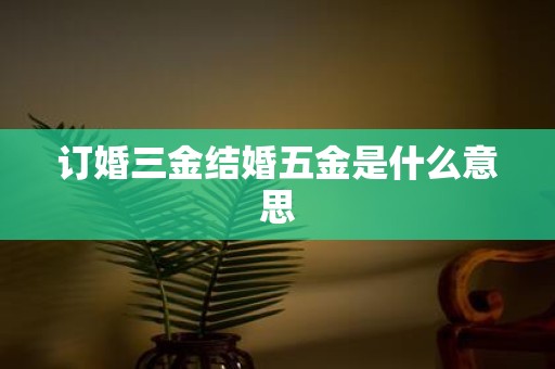 订婚三金结婚五金是什么意思