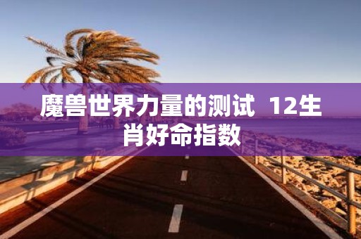 魔兽世界力量的测试 12生肖好命指数