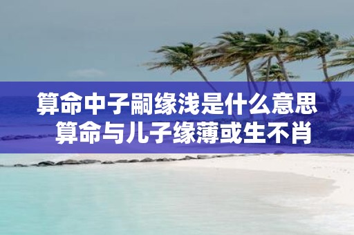 算命中子嗣缘浅是什么意思 算命与儿子缘薄或生不肖之子