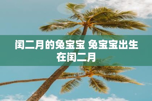 闰二月的兔宝宝 兔宝宝出生在闰二月