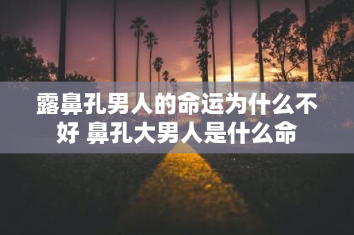 露鼻孔男人的命运为什么不好 鼻孔大男人是什么命