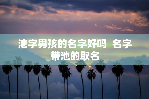 池字男孩的名字好吗 名字带池的取名