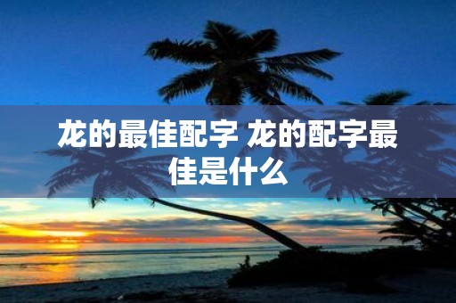 龙的最佳配字 龙的配字最佳是什么