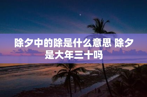 除夕中的除是什么意思 除夕是大年三十吗