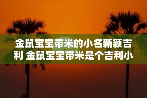 金鼠宝宝带米的小名新颖吉利 金鼠宝宝带米是个吉利小名吗