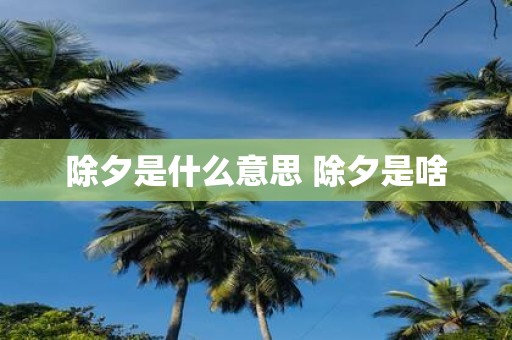除夕是什么意思 除夕是啥