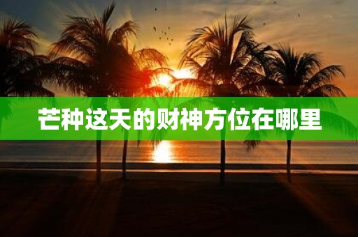 芒种这天的财神方位在哪里