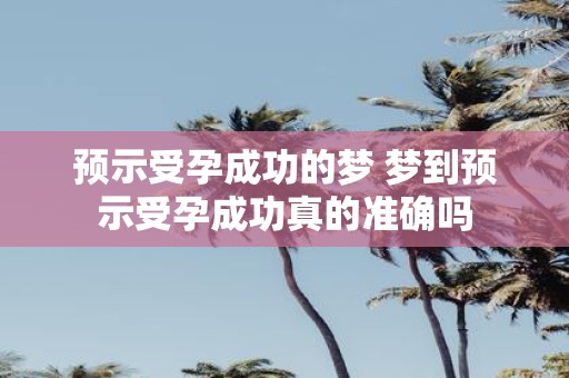 预示受孕成功的梦 梦到预示受孕成功真的准确吗