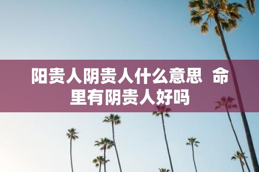 阳贵人阴贵人什么意思 命里有阴贵人好吗