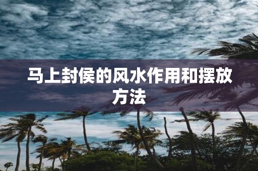 马上封侯的风水作用和摆放方法