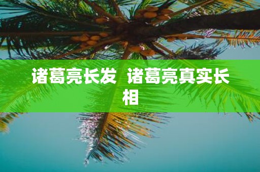 诸葛亮长发 诸葛亮真实长相