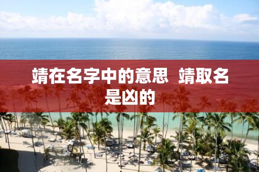靖在名字中的意思 靖取名是凶的