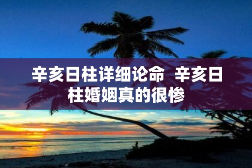 辛亥日柱详细论命 辛亥日柱婚姻真的很惨