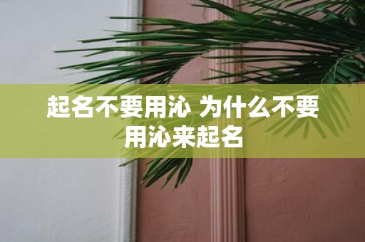 起名不要用沁 为什么不要用沁来起名