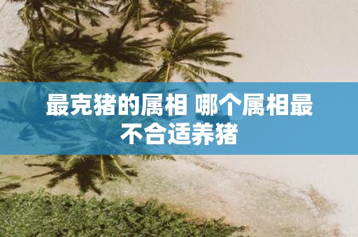最克猪的属相 哪个属相最不合适养猪