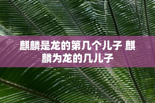 麒麟是龙的第几个儿子 麒麟为龙的几儿子