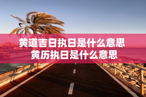 黄道吉日执日是什么意思 黄历执日是什么意思