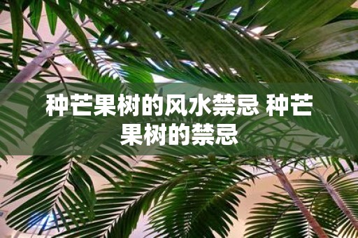 种芒果树的风水禁忌 种芒果树的禁忌